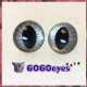 1 Pair  Hand Painted Silver on Silver Cat Eyes Safety Eyes Plastic Eyes